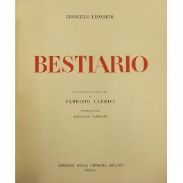 Bestiario. 20 litografie originali di Fabrizio Clerici. Introduzione di Raffaele Carrieri - copertina