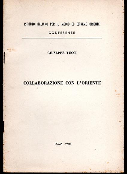 Collaborazione con l'Oriente - Giuseppe Tucci - copertina