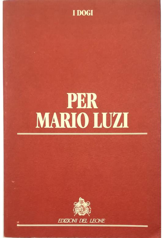 Per Mario Luzi - copertina