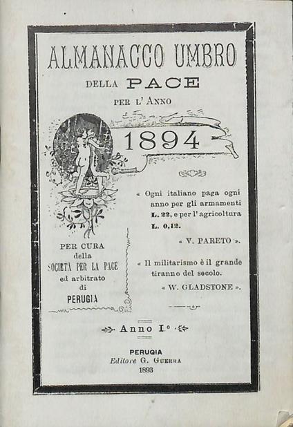 Almanacco umbro della pace per l'anno 1894 - copertina