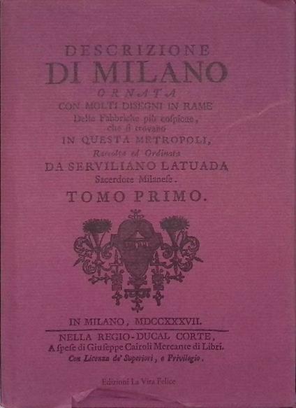 Descrizione di Milano. Tomo III - copertina