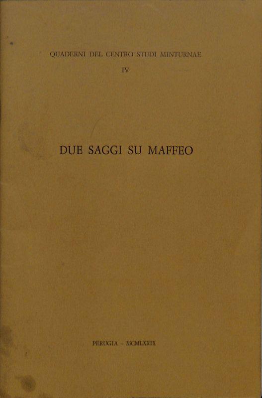 Due saggi su Maffeo - copertina