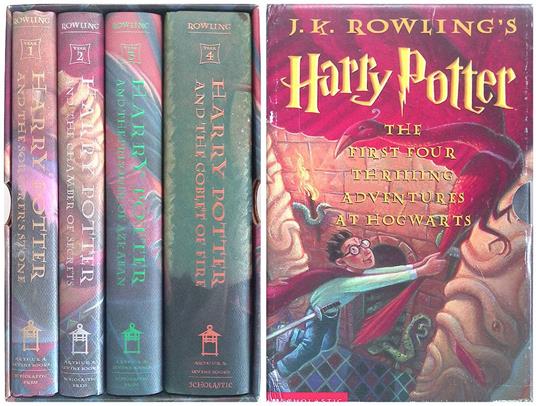 Harry Potter. The First Four Thrilling Adventures at Hogwarts. 4 VOLUMI - J. K. Rowling - copertina