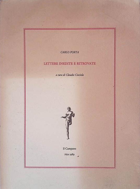 Lettere inedite e ritrovate - Carlo Porta - copertina