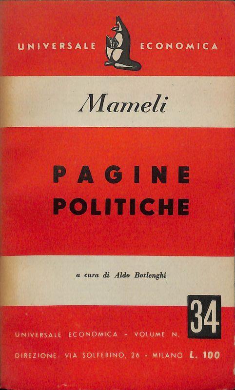 Pagine politiche - Goffredo Mameli - copertina