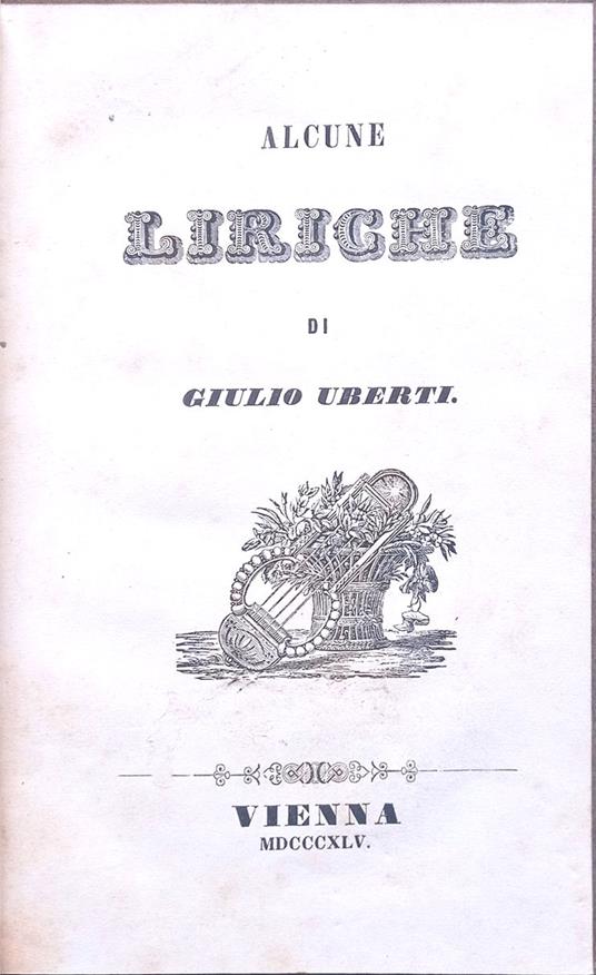 Alcune liriche - Giulio Uberti - copertina