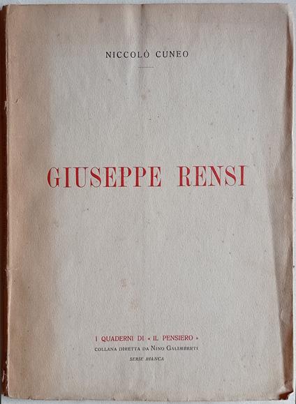 Giuseppe Rensi - copertina