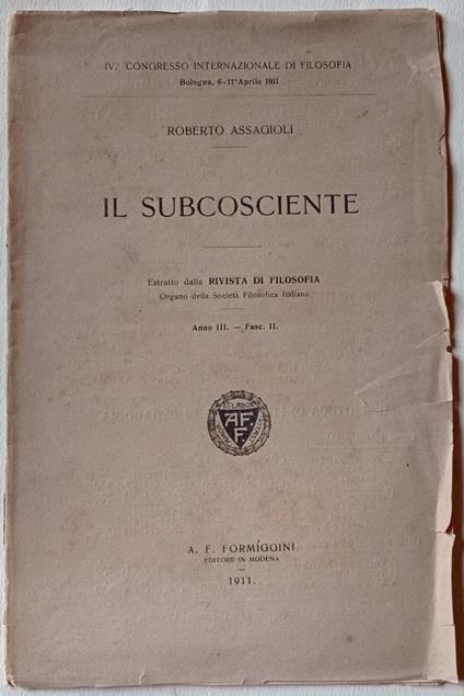 Il subcosciente - Roberto Assagioli - copertina