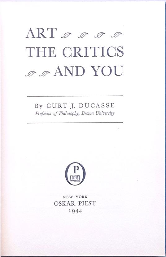 Art, The Critics, And You - copertina