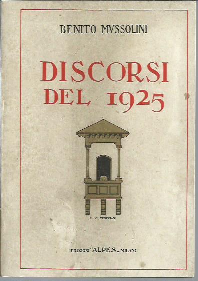 Discorsi del 1925 - Benito Mussolini - copertina