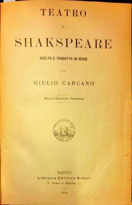 Teatro di Shakespeare - William Shakespeare - copertina