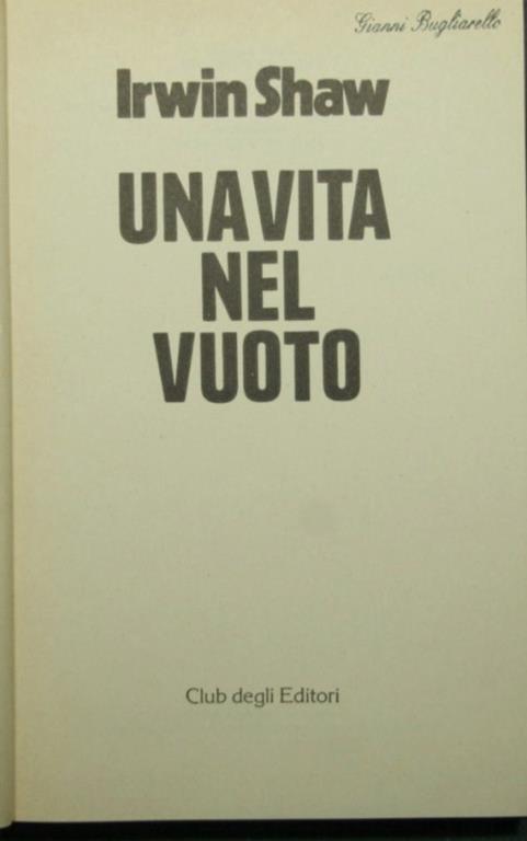 Una vita nel vuoto - Irwin Shaw - copertina