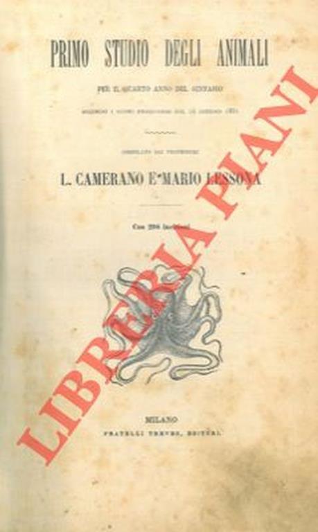 Primo studio degli animali - Lorenzo Camerano - copertina