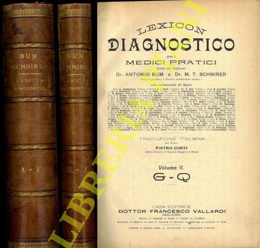 Lexicon diagnostico per i medici pratici - Antonio Bum - Libro Usato -  Vallardi A. - | IBS