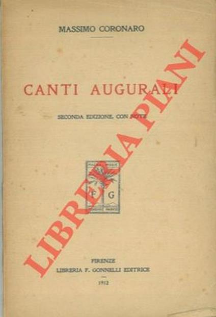 Canti augurali - Massimo Coronaro - copertina