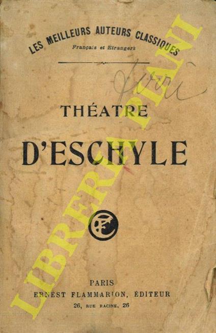 Theatre d'Eschyle - Eschilo - copertina