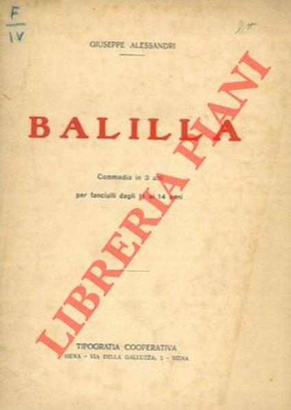 Balilla - Giuseppe Alessandri - copertina