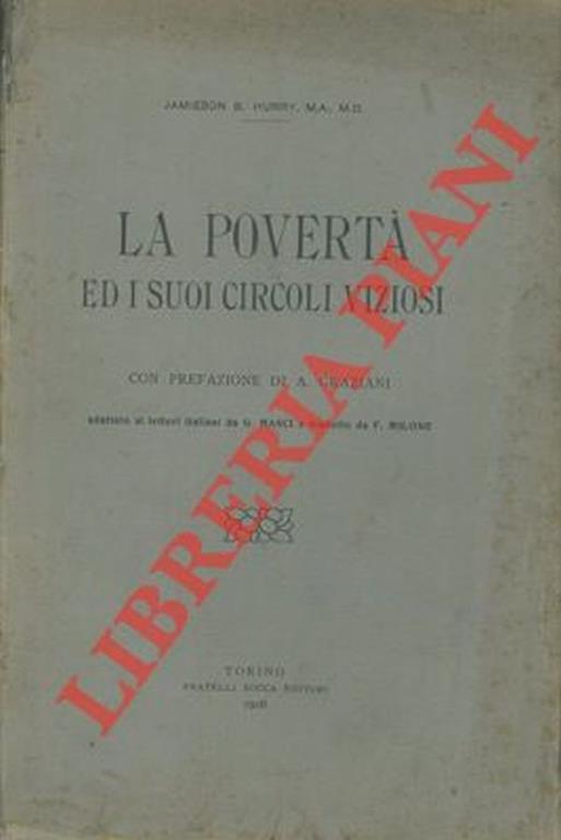 La povertà e i suoi circoli viziosi - Jamieson B. Hurry - copertina