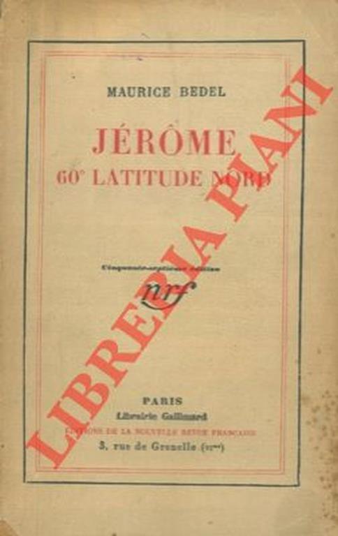 Jerome 60° latitude nord - Maurice Bedel - copertina