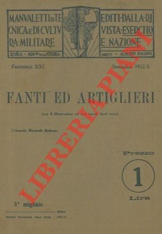 Fanti ed artiglieri - Riccardo Balocco - copertina