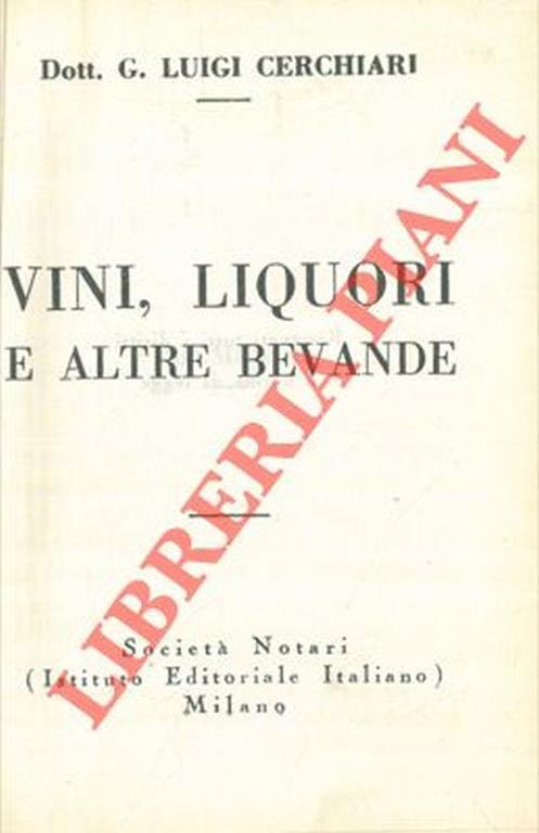 Vini, liquori e altre bevande - Luigi Cerchiari - copertina