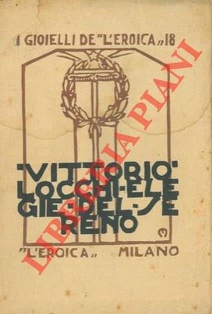 Elegie del sereno - Vittorio Locchi - copertina