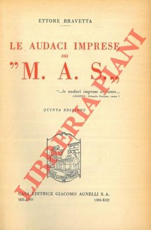 Le audaci imprese dei "MAS" - Ettore Bravetta - copertina