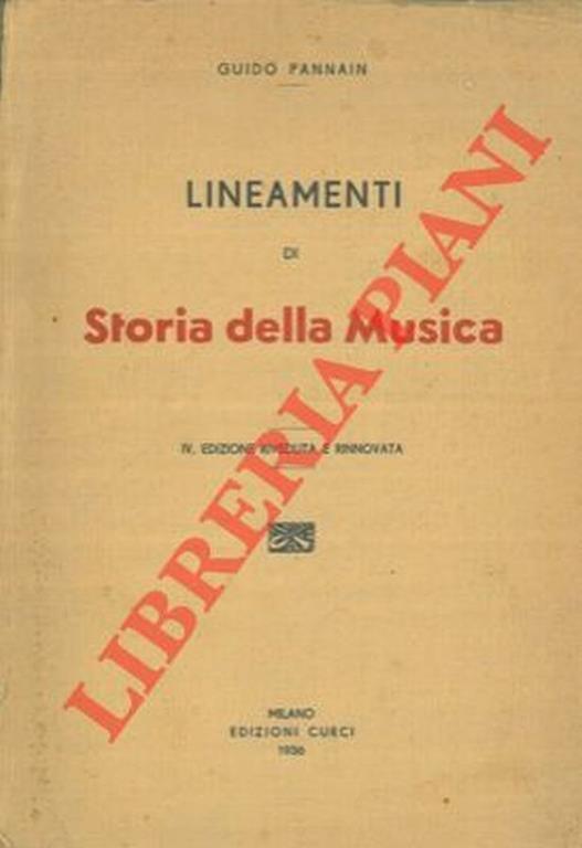 Lineamenti di storia della musica - Guido Pannain - copertina