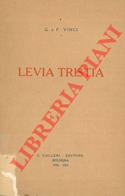 Levia tristia - F. Vinci - copertina