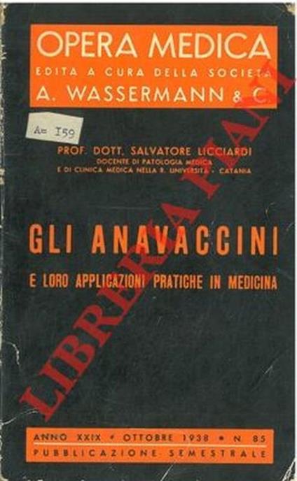 Gli anavaccini e loro applicazioni pratiche in medicina - Salvatore Licciardi - copertina