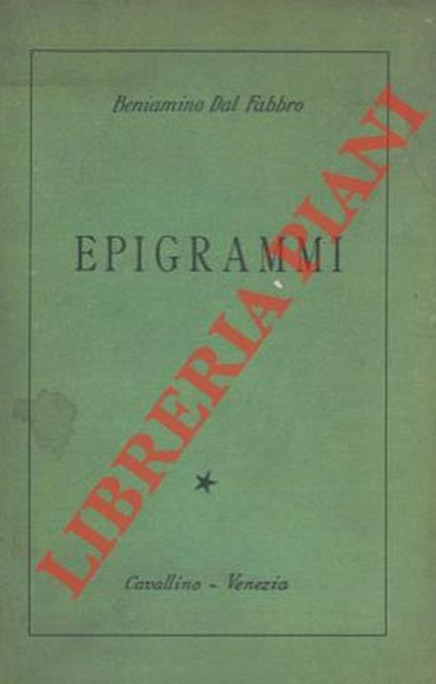 Epigrammi - Beniamino Dal Fabbro - copertina