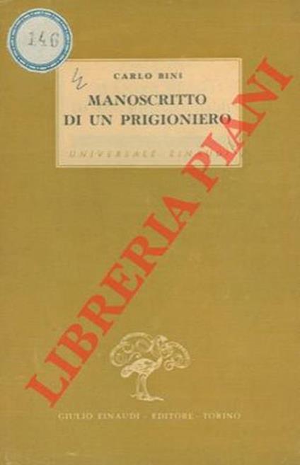 Manoscritto di un prigioniero - Carlo Bini - copertina