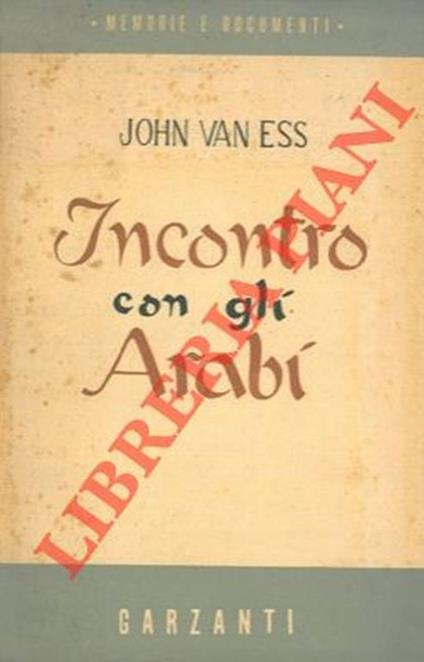 Incontro con gli arabi - John Van Ess - copertina