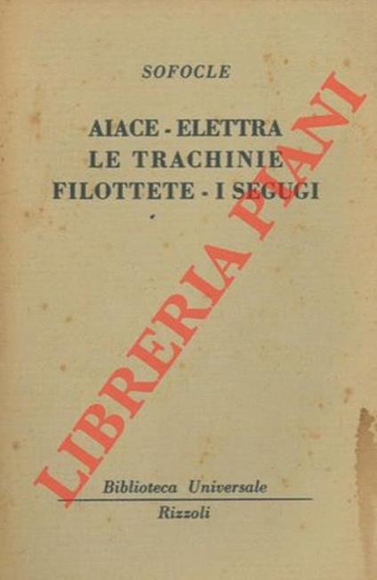 Aiace - Elettra - Le Trachinie - Filotette - I Segugi - Sofocle - copertina