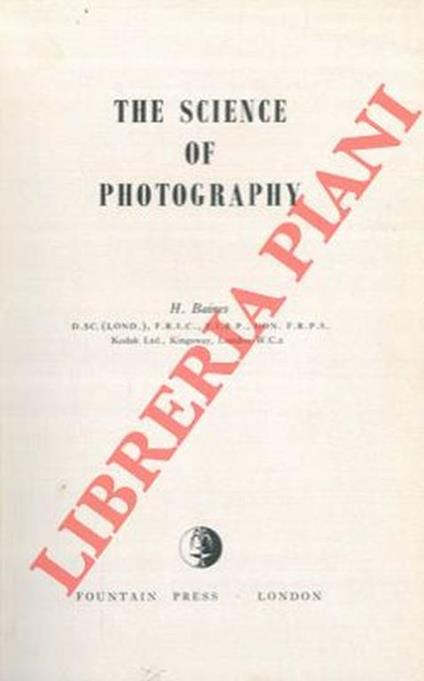 The science of photography - H. Baines - copertina