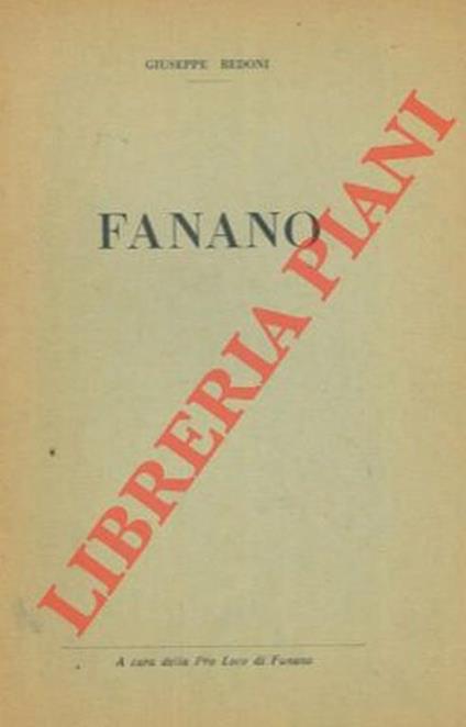 Fanano - Giuseppe Bedoni - copertina