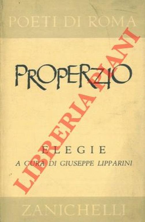 Elegie - Sesto Properzio - copertina