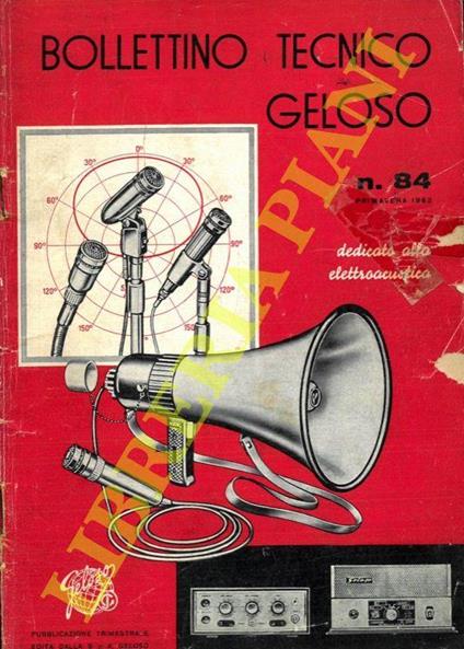 Bollettino tecnico Geloso n° 84. Dedicato alla elettroacustica - Carlo Geloso - copertina