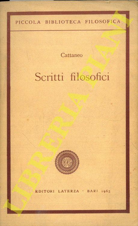 Scritti filosofici - Carlo Cattaneo - copertina