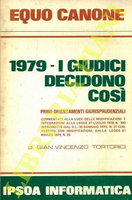 Equo canone. 1979. I giudici decidono così - Gian Vincenzo Tortorici - copertina