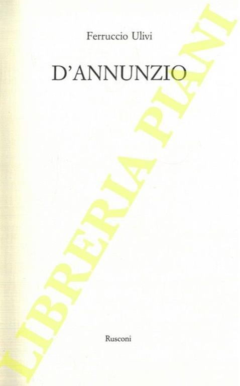 D'Annunzio - Ferruccio Ulivi - copertina