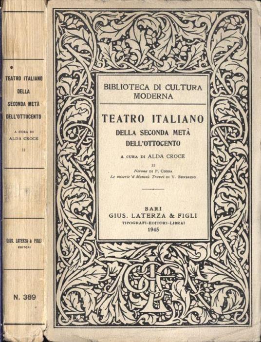 Teatro italiano della seconda metà dell' Ottocento Vol. II - Alda Croce - copertina