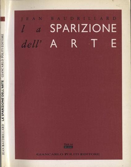 La sparizione dell' arte - Jean Baudrillard - copertina