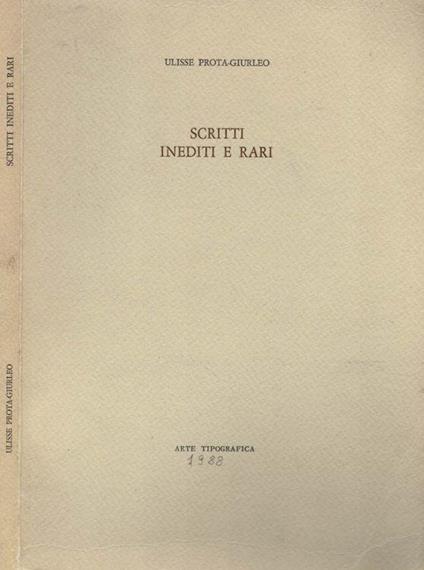 Scritti inediti e rari - Ulisse Prota Giurleo - copertina