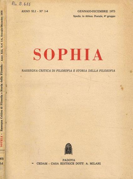 Sophia. Rassegna critica di filosofia e storia della filosofia. Anno XLI, 1973 - Carmelo Ottaviano - copertina