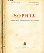Sophia. Rassegna critica di filosofia e storia della filosofia. Anno XXXIV, fasc.1/2 e 3/4, anno 1966