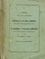 Studj fatti nei laboratorj di zoologia ed anatomia comparata (dal 1 giugno 1875 alla fine di dicembre 1875) e di anatomia e fisiologia comparate (dal 1 gennaio 1876 alla fine di dicembre 1876) della R.Università di Pavia