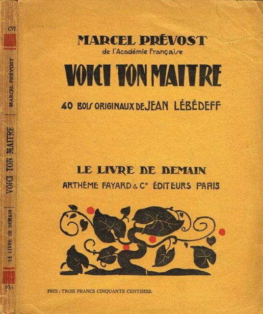Voici ton maitre - Marcel Prévost - copertina