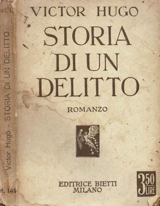 Storia di un delitto - Victor Hugo - copertina