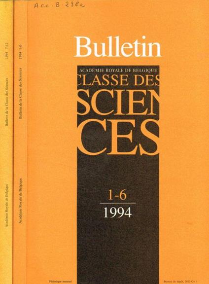 Bulletin de la Classe des Sciences. Anno 1994 - copertina